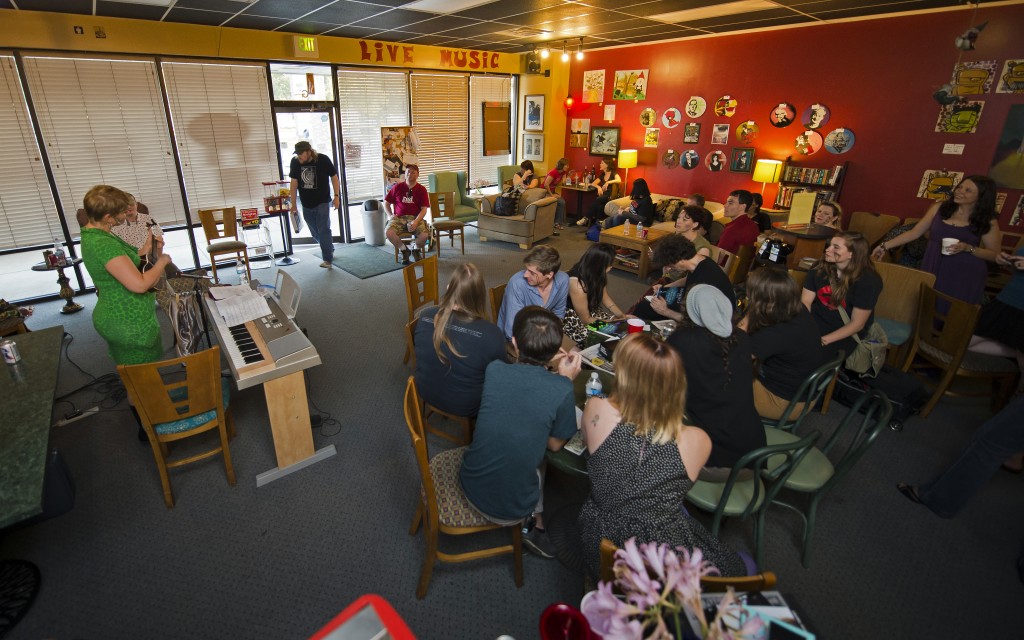 From a distance, the audience at Strange Brew. (Photo by Marc Lebryk) 