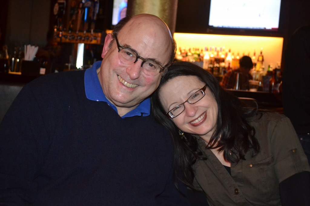 Bespectacled with Peter Straub. (Photo by Ellen Datlow)